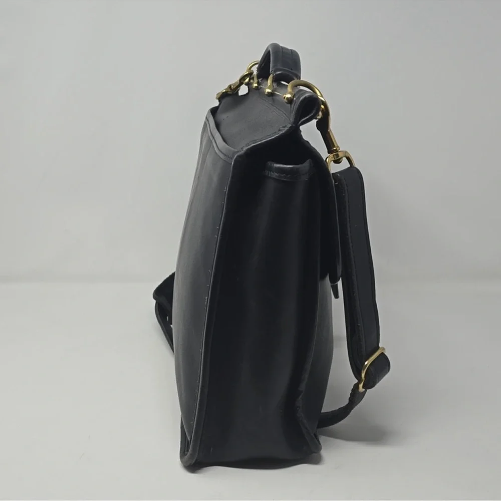 Jack Georges Black Leather Briefcase